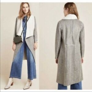 Anthropologie Amadi Camilla Sueded Sherpa Jacket Womens Size Small